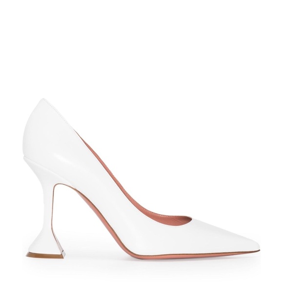 Amina Muaddi Pointed-Toe White Pumps - Picture 2 of 13